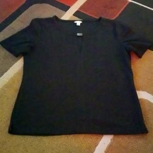 Calvin Klein Black Keyhole Blouse sz M